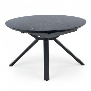 Фото6.Розкладний стіл VERTIGO 130 (180) x130 Halmar чорний мармур